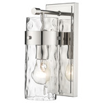 Fontaine Vanity Wall Sconce - Polished Nickel / Clear Water