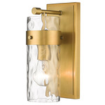 Fontaine Vanity Wall Sconce - Rubbed Brass / Clear Water