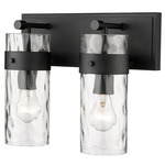 Fontaine Bathroom Vanity Light - Matte Black / Clear Water