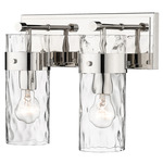 Fontaine Bathroom Vanity Light - Polished Nickel / Clear Water