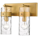 Fontaine Bathroom Vanity Light - Rubbed Brass / Clear Water