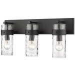 Fontaine Bathroom Vanity Light - Matte Black / Clear Water