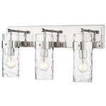 Fontaine Bathroom Vanity Light - Polished Nickel / Clear Water