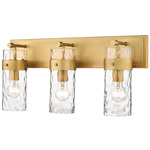 Fontaine Bathroom Vanity Light - Rubbed Brass / Clear Water