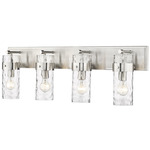 Fontaine Bathroom Vanity Light - Brushed Nickel / Clear Water