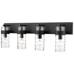 Fontaine Bathroom Vanity Light - Matte Black / Clear Water