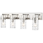 Fontaine Bathroom Vanity Light - Polished Nickel / Clear Water