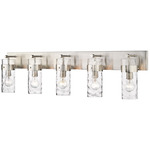 Fontaine Bathroom Vanity Light - Brushed Nickel / Clear Water