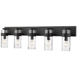 Fontaine Bathroom Vanity Light - Matte Black / Clear Water