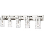 Fontaine Bathroom Vanity Light - Polished Nickel / Clear Water