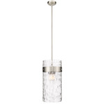 Fontaine Pendant - Brushed Nickel / Clear Water