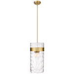Fontaine Pendant - Rubbed Brass / Clear Water
