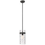 Fontaine Pendant - Matte Black / Clear Water