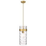 Fontaine Pendant - Rubbed Brass / Clear Water