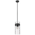 Fontaine Pendant - Matte Black / Clear Water
