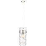 Fontaine Pendant - Polished Nickel / Clear Water