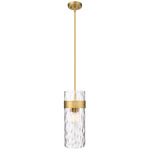 Fontaine Pendant - Rubbed Brass / Clear Water