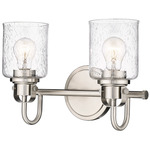 Kinsley Bathroom Vanity Light - Brushed Nickel / Clear Seeded