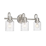 Kinsley Bathroom Vanity Light - Brushed Nickel / Clear Seeded