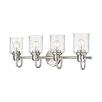 Kinsley Bathroom Vanity Light - Brushed Nickel / Clear Seeded