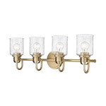 Kinsley Bathroom Vanity Light - Heirloom Gold / Clear Seeded