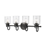 Kinsley Bathroom Vanity Light - Matte Black / Clear Seeded