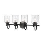 Kinsley Bathroom Vanity Light - Matte Black / Clear Seeded