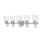 Kinsley Bathroom Vanity Light - Brushed Nickel / Clear Seeded