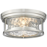 Clarion Flush Mount - Brushed Nickel / Clear Water