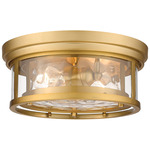 Clarion Flush Mount - Olde Brass / Clear Water