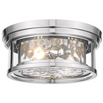 Clarion Flush Mount - Polished Nickel / Clear Water