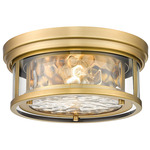 Clarion Flush Mount - Rubbed Brass / Clear Water