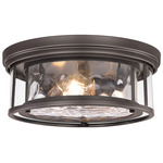 Clarion Flush Ceiling Light - Bronze / Clear Water