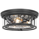 Clarion Flush Mount - Matte Black / Clear Water