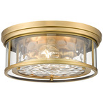 Clarion Flush Mount - Rubbed Brass / Clear Water