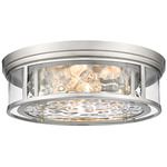 Clarion Flush Mount - Brushed Nickel / Clear Water