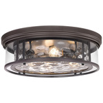 Clarion Flush Ceiling Light - Bronze / Clear Water