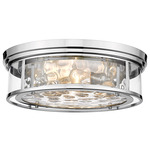 Clarion Flush Mount - Polished Nickel / Clear Water