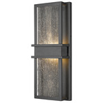 Eclipse Outdoor Wall Sconce - Black / Seedy Glass
