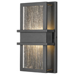 Eclipse Outdoor Wall Sconce - Black / Seedy Glass