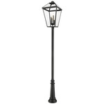 Talbot Outdoor Tall Pole Mounted Light - Black / Clear