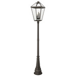 Talbot Large Outdoor Post Light with Classic Base - Oil Rubbed Bronze / Clear Seeded