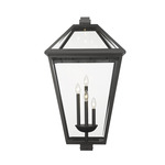 Talbot Outdoor Wall Sconce - Black / Clear