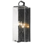 Sana Outdoor Wall Sconce - Black / Seedy Glass