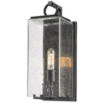 Sana Outdoor Wall Sconce - Black / Seedy Glass