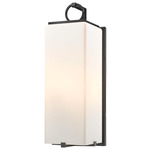 Sana Outdoor Wall Sconce - Black / White Opal