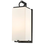 Sana Outdoor Wall Sconce - Black / White Opal