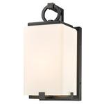 Sana Outdoor Wall Sconce - Black / White Opal