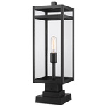 Nuri Outdoor Stepped Pier Mounted Light - Black / Clear