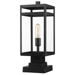 Nuri Outdoor Stepped Pier Mounted Light - Black / Clear